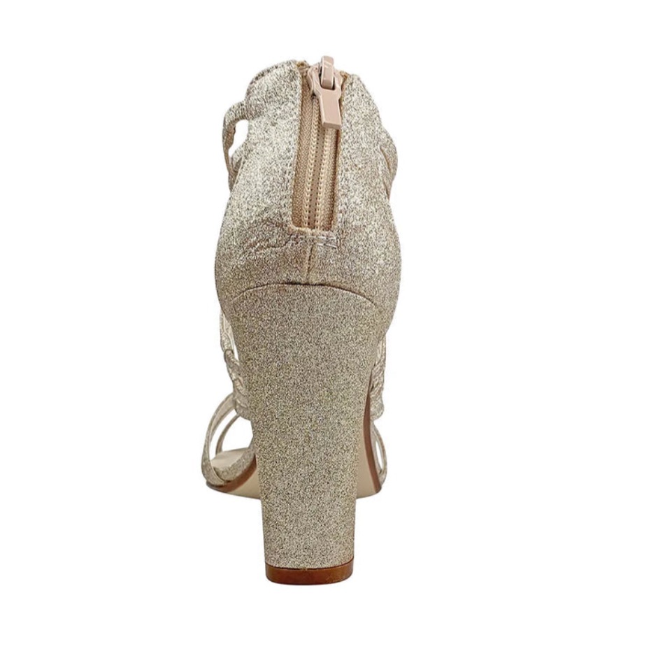 New Benjamin Walk Touch Ups Rhyan Strappy Champagne Glitter Heels (Bwxx007) — image 3 of 6